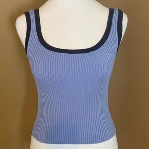 H&M rib knit tank‎ two tone blue size small